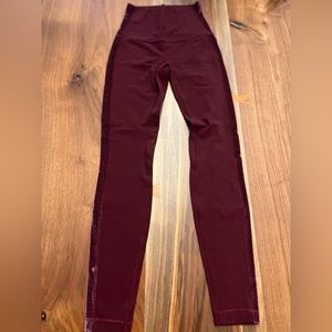 Burgundy Lululemon align size 4 leggings 28 inch inseam